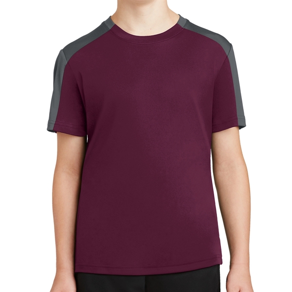 Maroon/Iron Grey color option for Comfort Oriented 100% Polyester Ladies' Tee