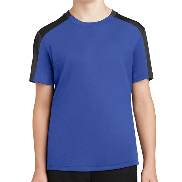 True Royal/ Black color option for Comfort Oriented 100% Polyester Ladies' Tee