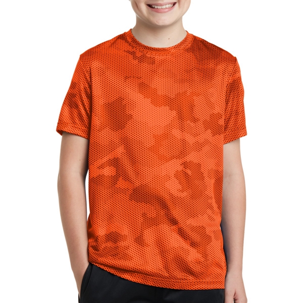 Neon Orange color option for Athletic Camo Shirt For Kids