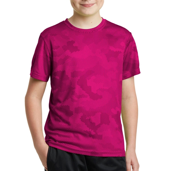 Pink Raspberry color option for Athletic Camo Shirt For Kids