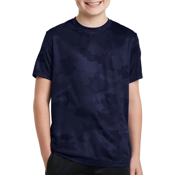 True Navy color option for Athletic Camo Shirt For Kids