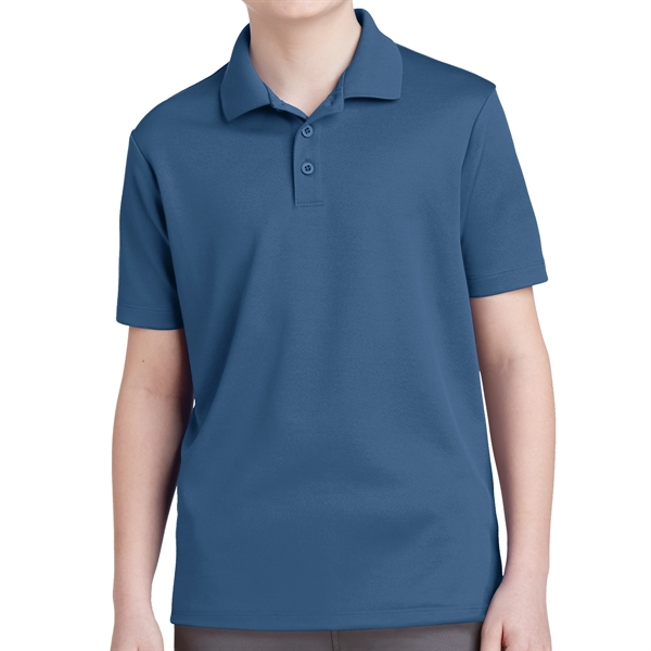 Dawn Blue color option for 100% Sport Polyester Flat Back Mesh Shirt.