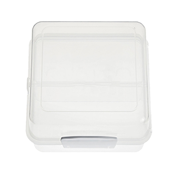 Clear color option for Double Leveled Meal Container With Handled Box