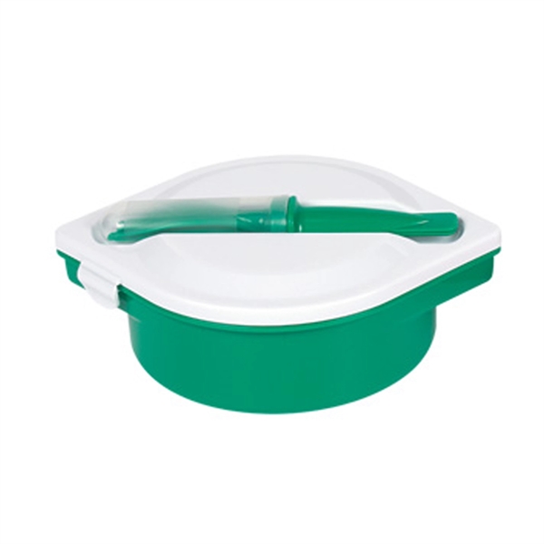 Green color option for Food Container With Utensils In A Gift Box