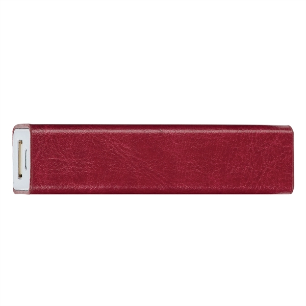 Red color option for High Tech Leatherette Power Bank
