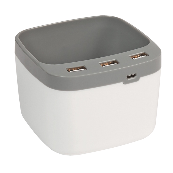 White With Gray color option for Desk Holder And Usb Port
