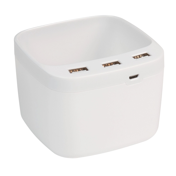White With White color option for Desk Holder And Usb Port