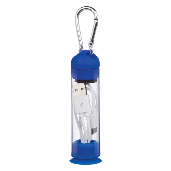 Blue color option for Portable Dual Charging Cord With Mobile Stand Inside A Case
