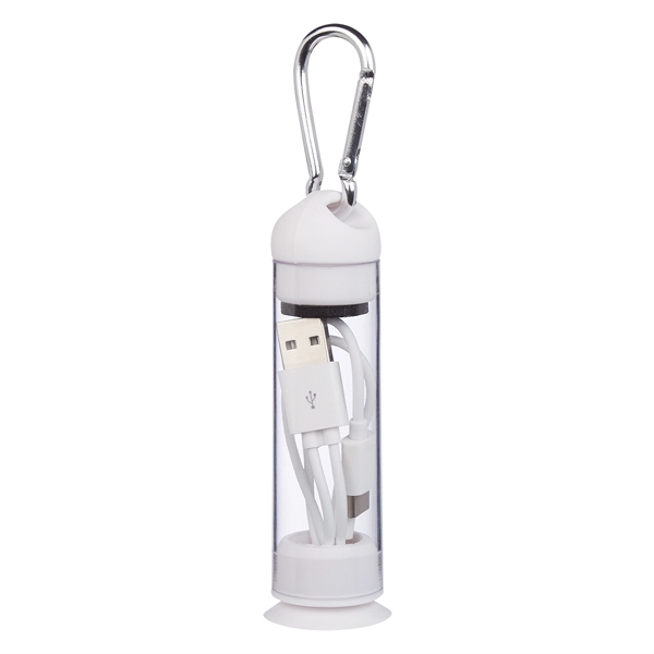 White color option for Portable Dual Charging Cord With Mobile Stand Inside A Case