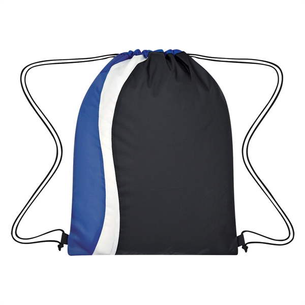 Black With Blue color option for Drawstring Sports Bag