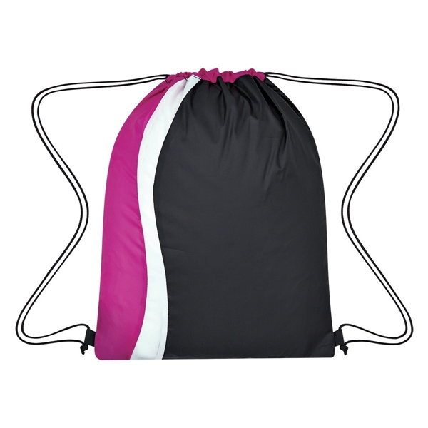 Black With Fuchsia color option for Drawstring Sports Bag