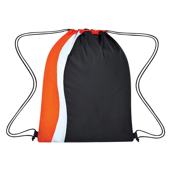 Black With Orange color option for Drawstring Sports Bag