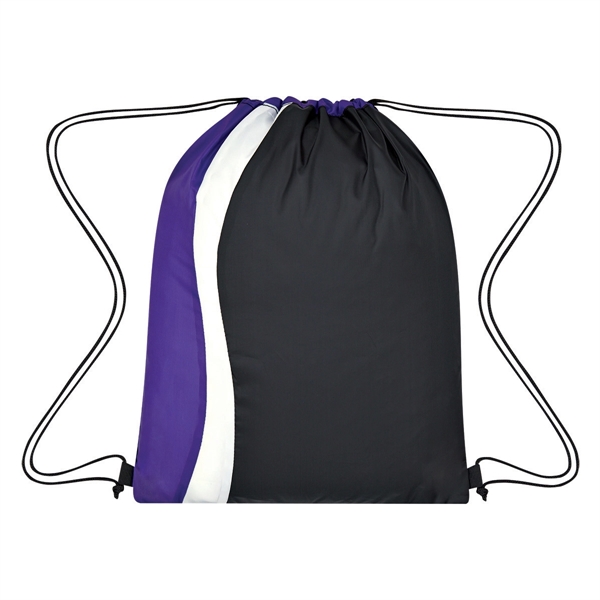 Black With Purple color option for Drawstring Sports Bag