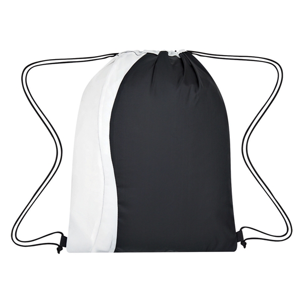 Black With White color option for Drawstring Sports Bag