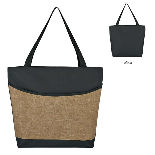 Black With Khaki color option for Two Tone Tote Bag