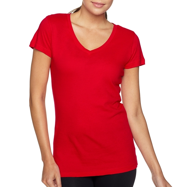 Red color option for Ladies V Shirt
