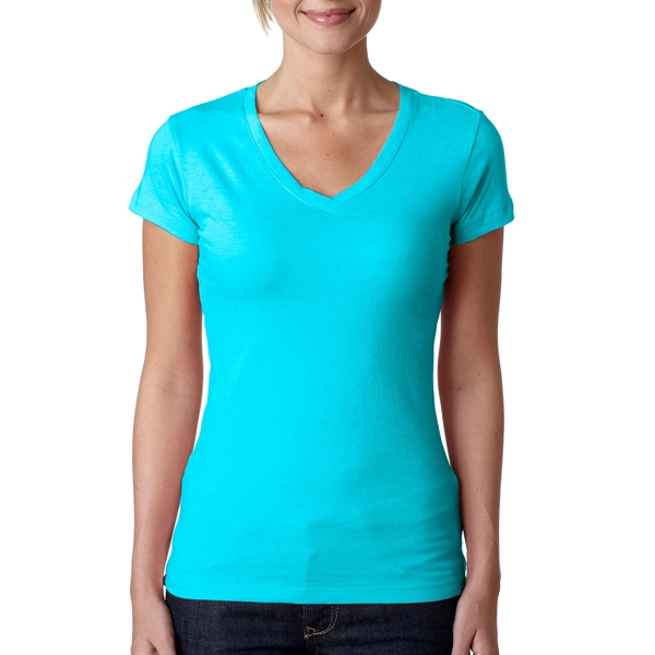 Tahiti Blue color option for Ladies V Shirt