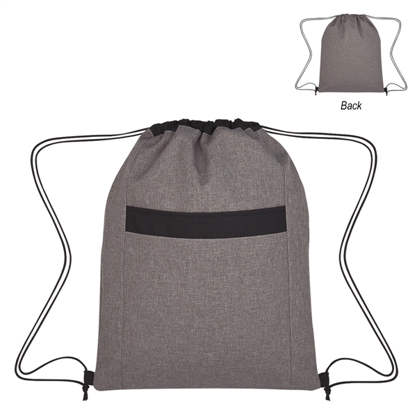 Gray With Black color option for Brighton Heather Made Athlete's Drawstring Rucksack