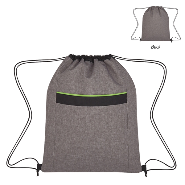 Gray With Lime color option for Brighton Heather Made Athlete's Drawstring Rucksack