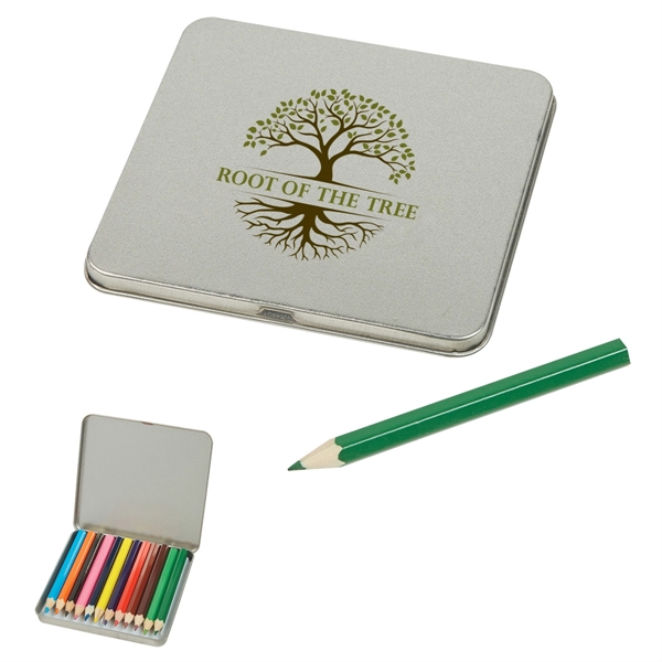 Silver color option for 12 Pack Tinned Colored Pencils