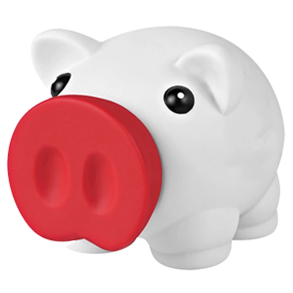 White-Red color option for Miniature Short Eared Piggy Bank