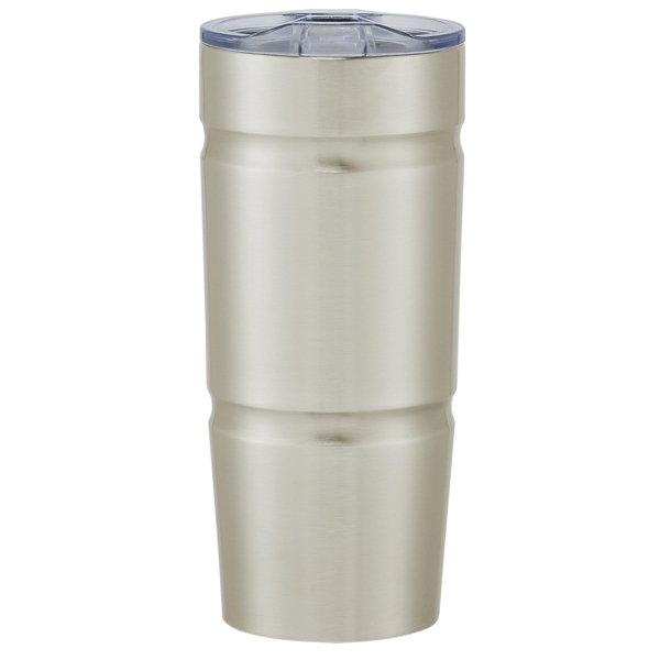 Silver color option for 24 Oz. Red Stainless Steel Tumbler With A Transparent Lid