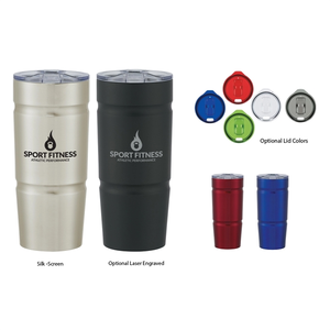 Photo of 24 Oz. Red Stainless Steel Tumbler With A Transparent Lid