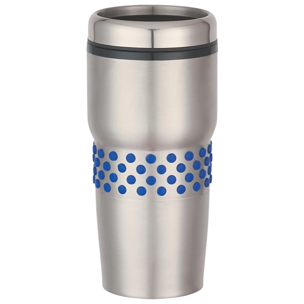 Silver With Blue color option for Dotted Grip Double Walled Insulated Mug