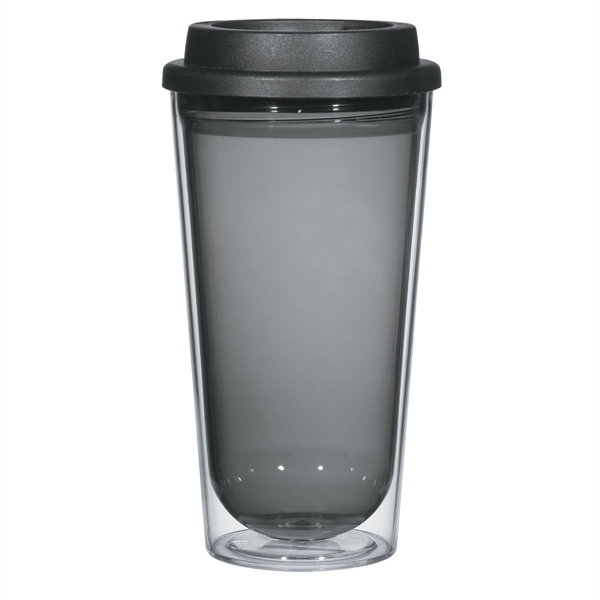 Clear With Charcoal color option for Glittery 16 Ounce Beverage Tumbler