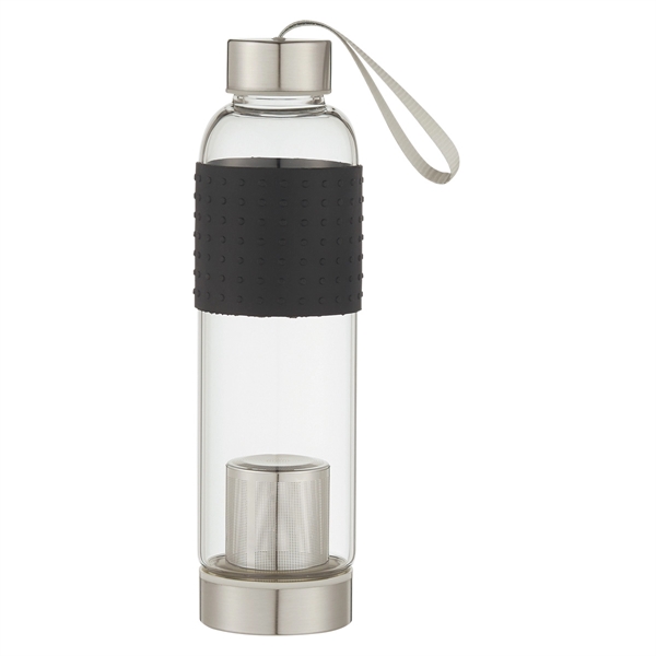 Silver With Black color option for Sturdy Water Bottle With Attachable Infuser