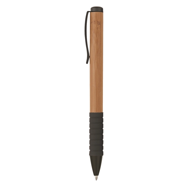 Natural With Black color option for Eco Bamboo Twist Pen