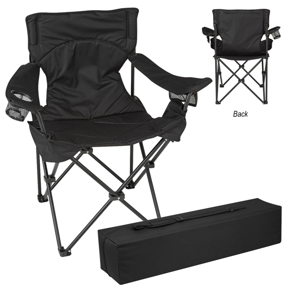 Black With Black color option for Portable Collapsible Padded Folding Chair With Bag