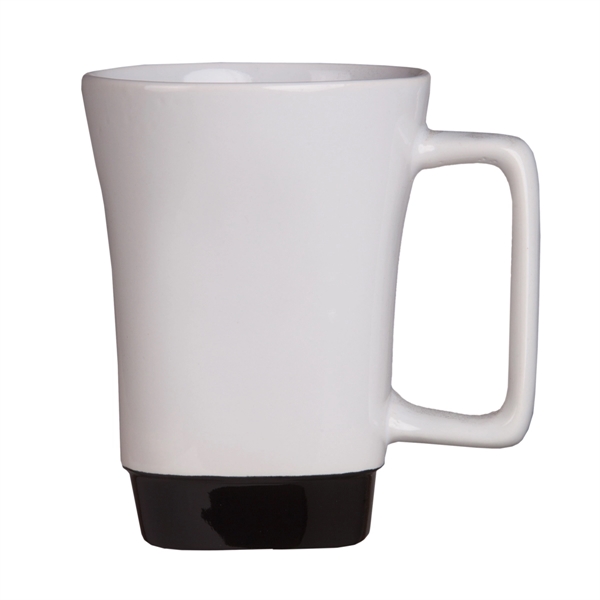White With Black color option for Rectangular Handled Mug