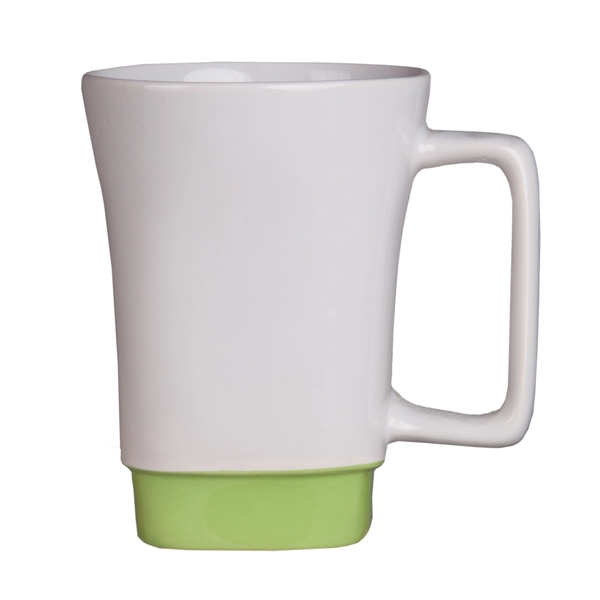 White With Lime color option for Rectangular Handled Mug