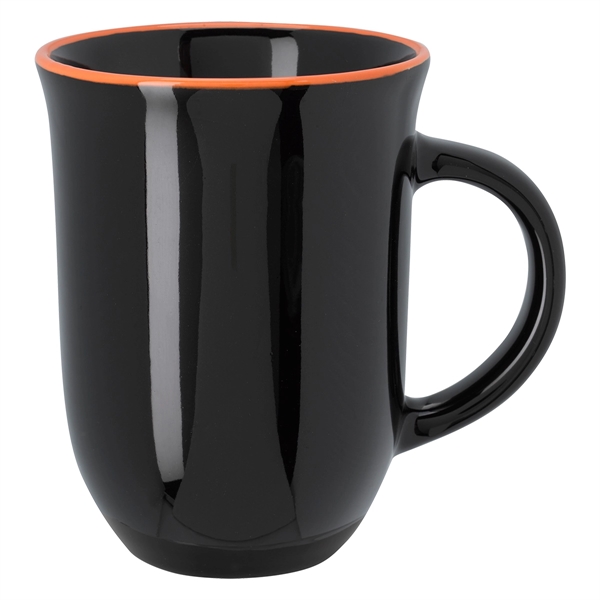 Black With Orange color option for Everyday Ceramic Made Mug