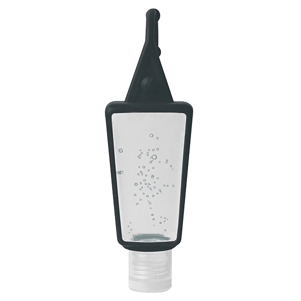 Clear With Black color option for 1 Oz. Hand Sanitizer In Silicone Holder
