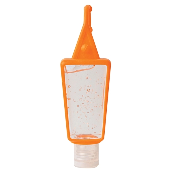 Clear With Orange color option for 1 Oz. Hand Sanitizer In Silicone Holder
