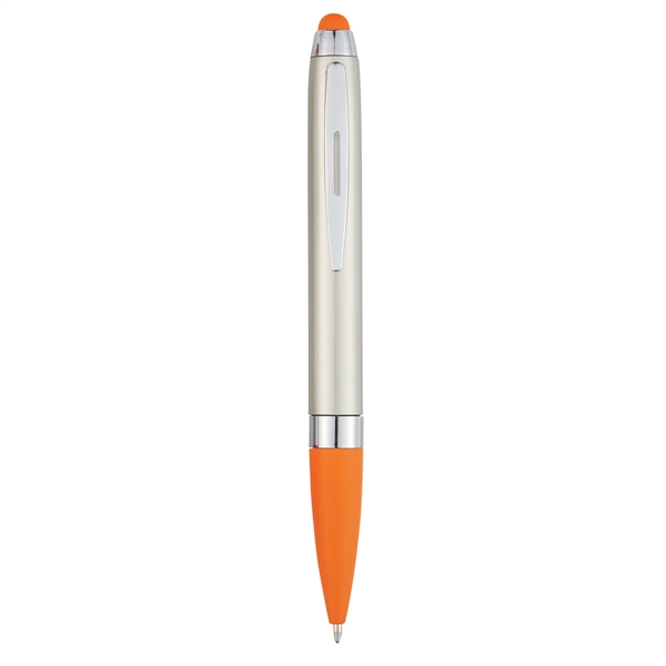 Silver With Orange color option for Stylus Top Pen