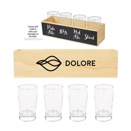 Main photo of Drinking Glass Crate With Chalkboard Set
