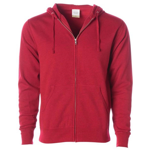 Red Heather color option for Men's Soft Sweatshirt With Zipper And Hood