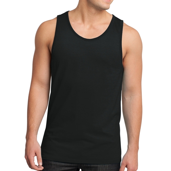 Black/ Black color option for District® Male Youth's Cotton Ringer Tank Top