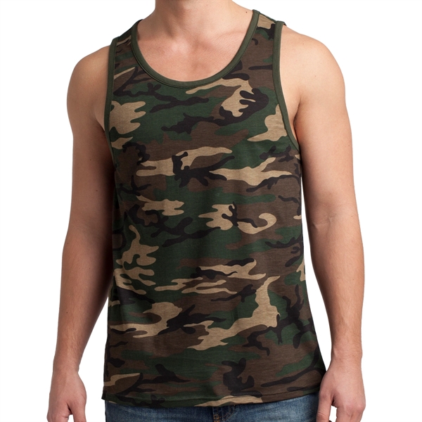 Military Army/Dark Camo color option for District® Male Youth's Cotton Ringer Tank Top
