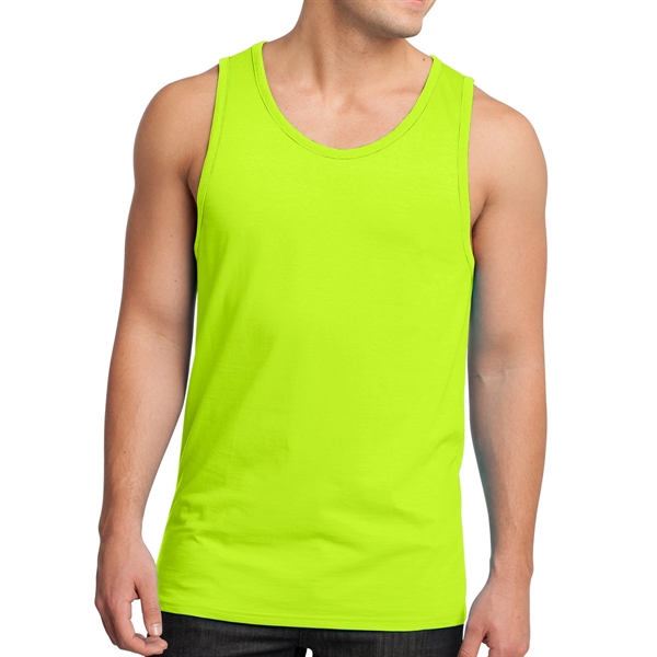 Neon Lime/Neon Lime color option for District® Male Youth's Cotton Ringer Tank Top