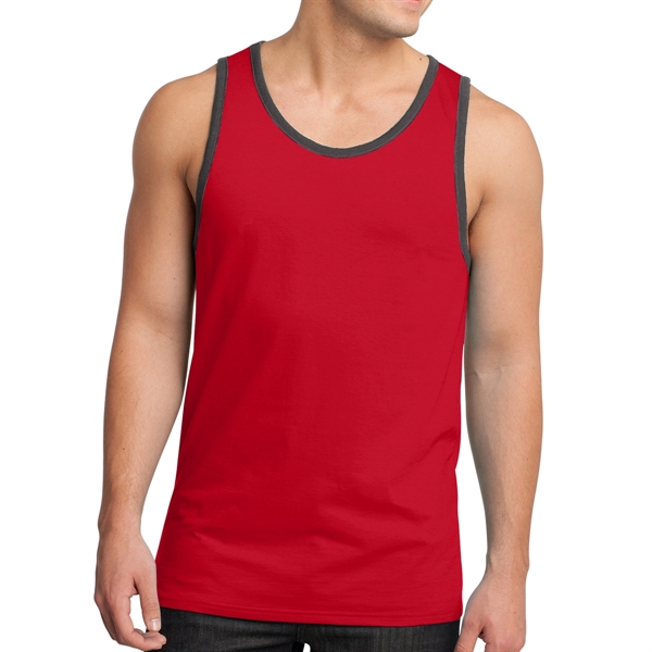 New Red/ Charcoal color option for District® Male Youth's Cotton Ringer Tank Top