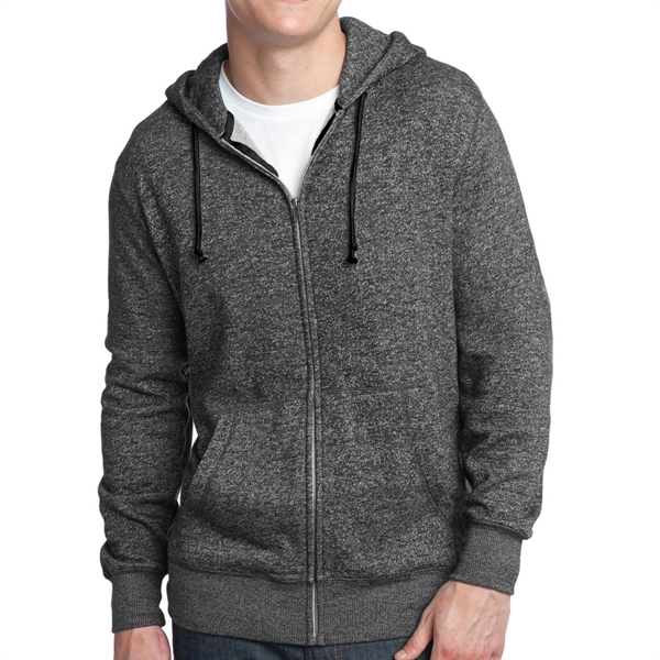 Marled Black color option for District® Male Youth's Marled Zippered Hoodie