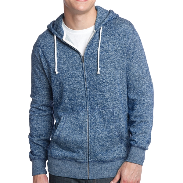 Marled Storm Blue color option for District® Male Youth's Marled Zippered Hoodie