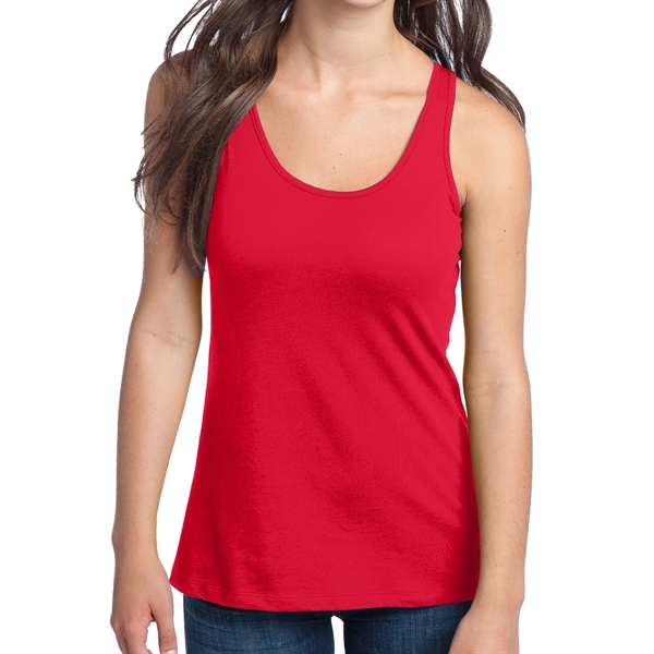 New Red color option for District® Junior's Racerback Tank Top