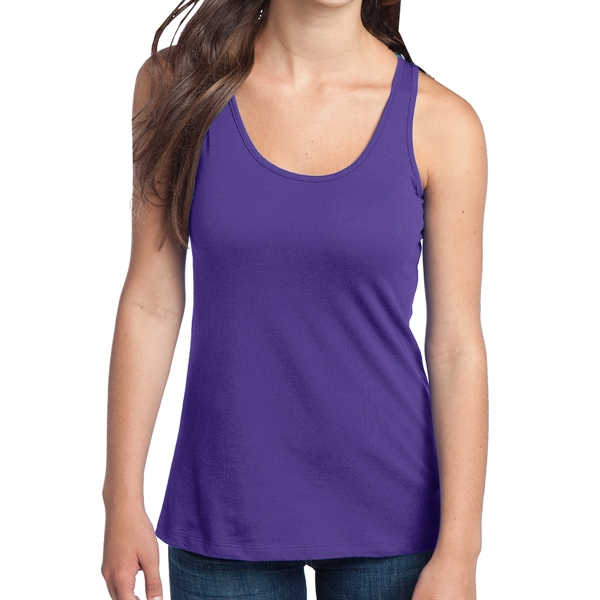 Purple color option for District® Junior's Racerback Tank Top