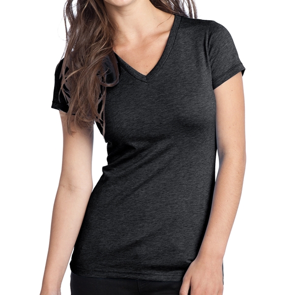 Charcoal Heather color option for District® Junior's Tri Blend V Neck T Shirt