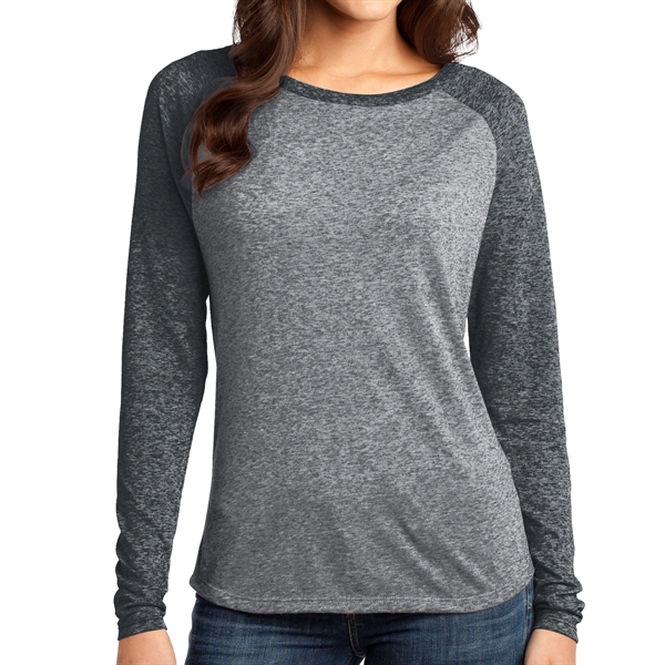 Black/ Heather Nickel color option for Malvo Kids' Long Sleeve Raglan Tee